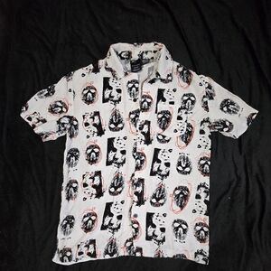 Monochrome Graphic Men's Button Down Shirt